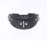 Love In Leather Posture BDSM Collar With Rings - - Collars and Leads